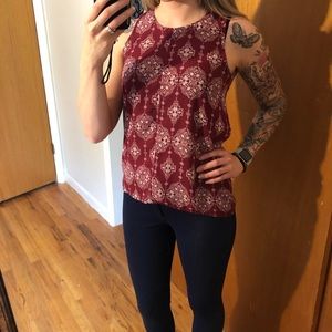 ❤️ 2/$13 High Low Red Print Tank